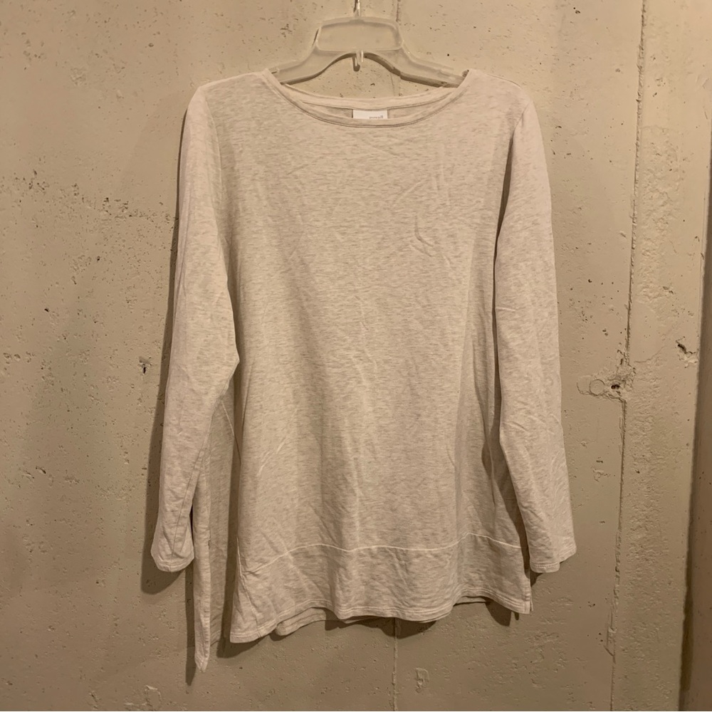 Long Sleeve Shirt Asymmetrical Hem Top Beige J Jill Pure Jill Womens Size Large